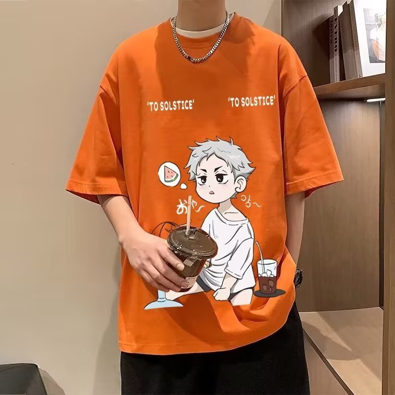 【M-8XL】เสื้อยืดแขนสั้น พิมพ์ลายการ์ตูน ทรงหลวม โอเวอร์ไซซ์ สไตล์เกาหลี ฮิปฮอป สําหรับผู้ชาย และผู้หญิง