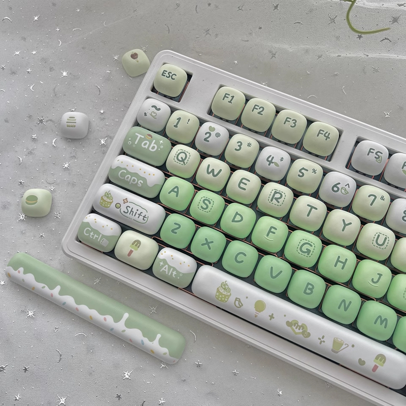 KeycapเฉพาะSummer Dessert House Keycap 140 คีย์MOGโปรไฟล์รอบน่ารักPBTระเหิดสําหรับCherry MX Switchคี