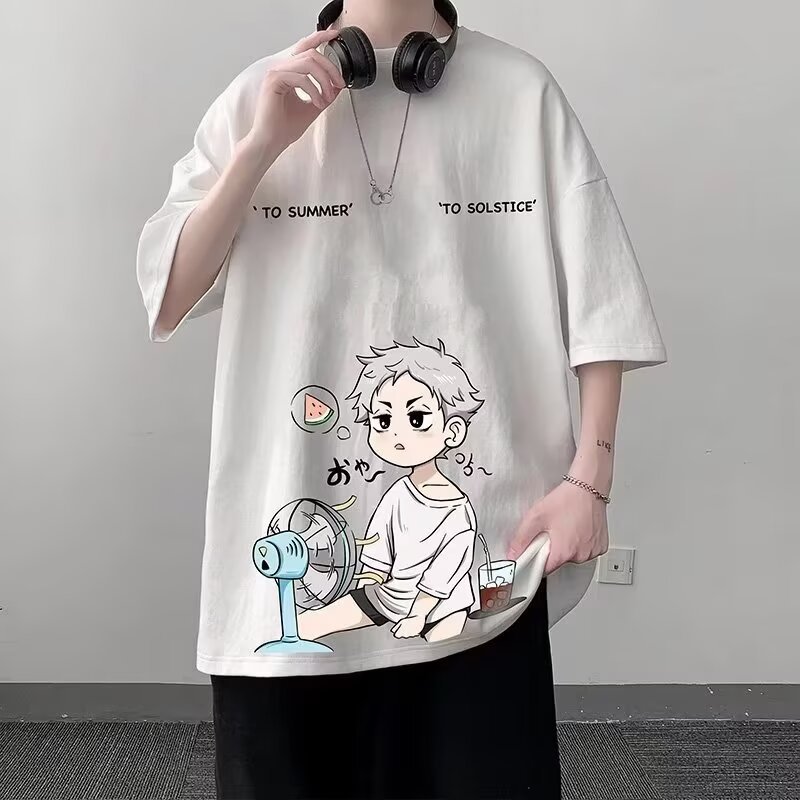 【M-8XL】เสื้อยืดแขนสั้น พิมพ์ลายการ์ตูน ทรงหลวม โอเวอร์ไซซ์ สไตล์เกาหลี ฮิปฮอป สําหรับผู้ชาย และผู้หญิง