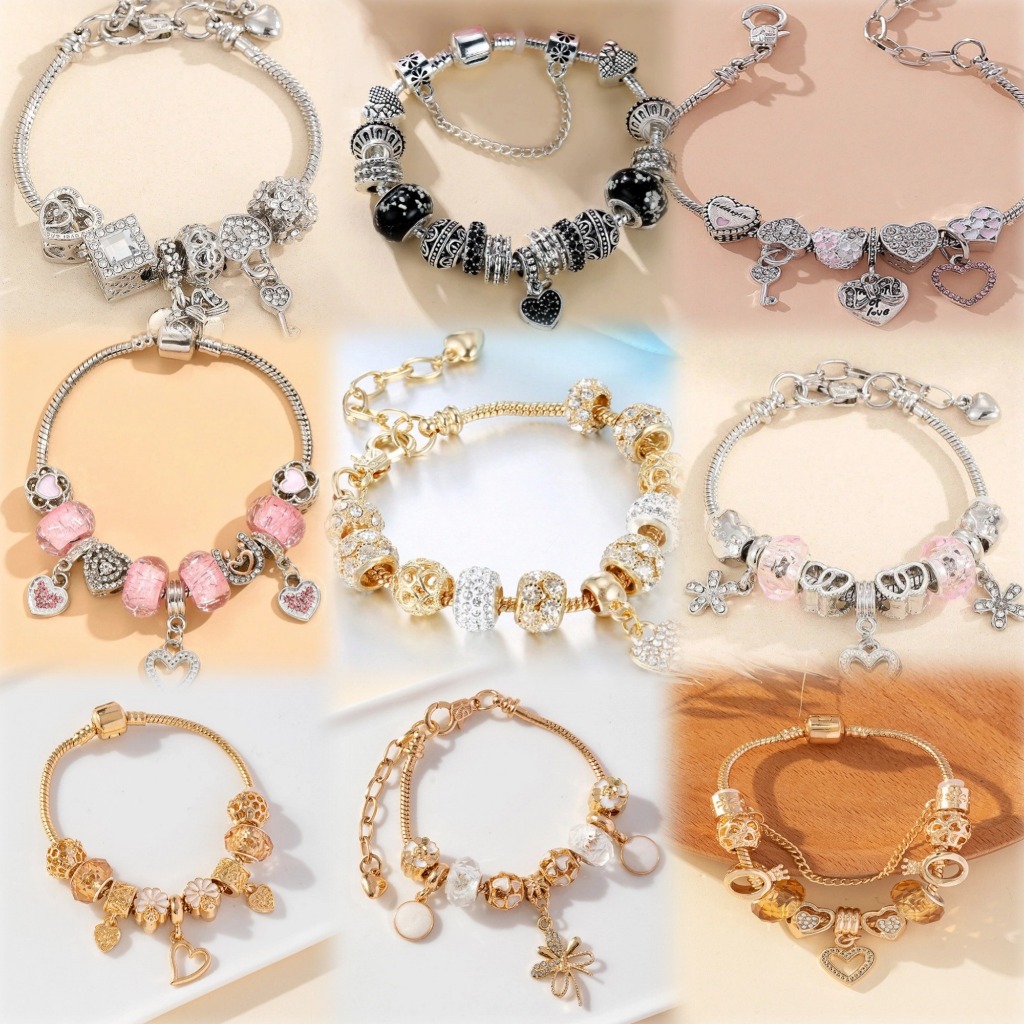 สร้อยข้อมือลูกปัดสีสดใส DIY สไตล์น่ารักสำหรับการแต่งกายและของขวัญ