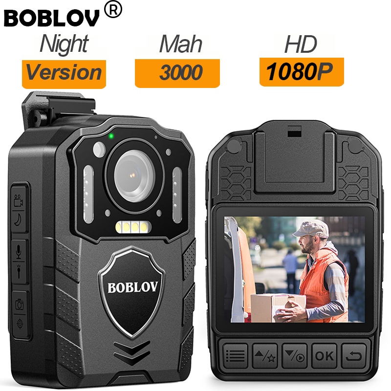 BOBLOV KJ25 Body Action Sport Police กล้อง HD 1080P กล้องวิดีโอ 3000mAh รองรับ 13H การบันทึก Night V