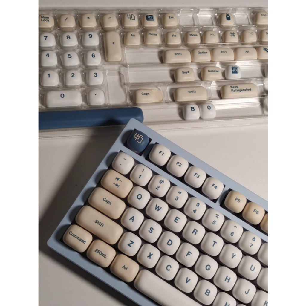 Keycapเท่านั้นGMK นมถั่วเหลืองKeyCap 140 คีย์MOGโปรไฟล์รอบน่ารักPBTระเหิดสําหรับCherry MX Switchคีย์