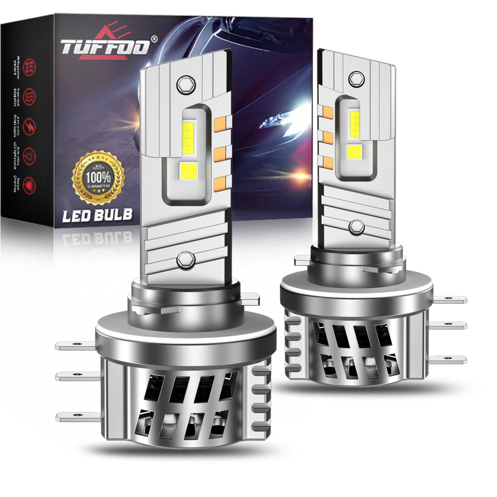 TUFFOO 1 คู่ H15 หลอดไฟ LED สําหรับรถยนต์ ไฟสูง และ ไฟกลางวัน Day Time Running Light (DRL) ไม่มีข้อผิดพลาด  Ford Ranger Mazda3 H15  ที่มีไฟสูงพร้อมไฟกลางวัน