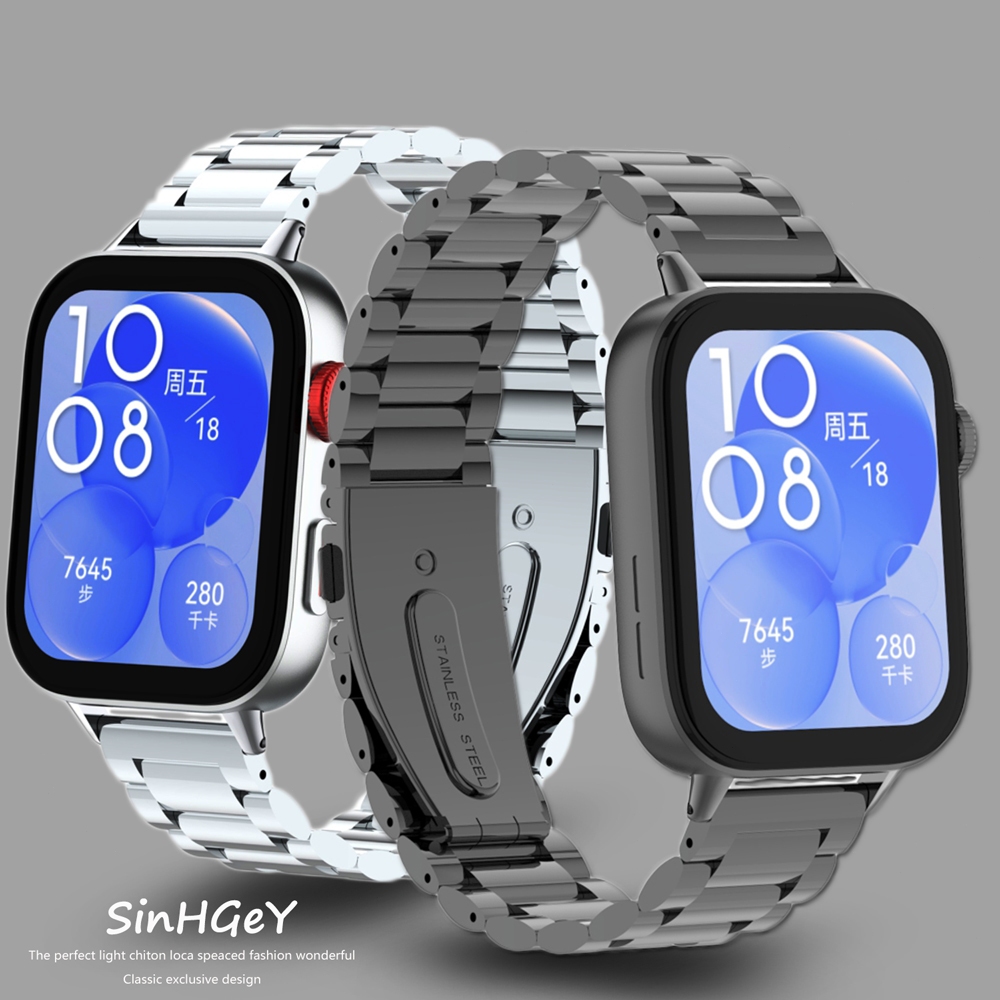 Huawei Watch Fit SE 1 2 3 4 5 Pro สายสายโลหะสร้อยข้อมือสแตนเลสเปลี่ยนสายรัดข้อมือกีฬาสําหรับ Huawei Watch Fit 3 Huawei Fit 4/4Pro 5/5Pro