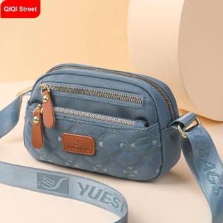 กระเป๋าสะพายข้างสําหรับผู้หญิง,แฟชั่นใหม่จีนปักหลายช่องผ้าไน…