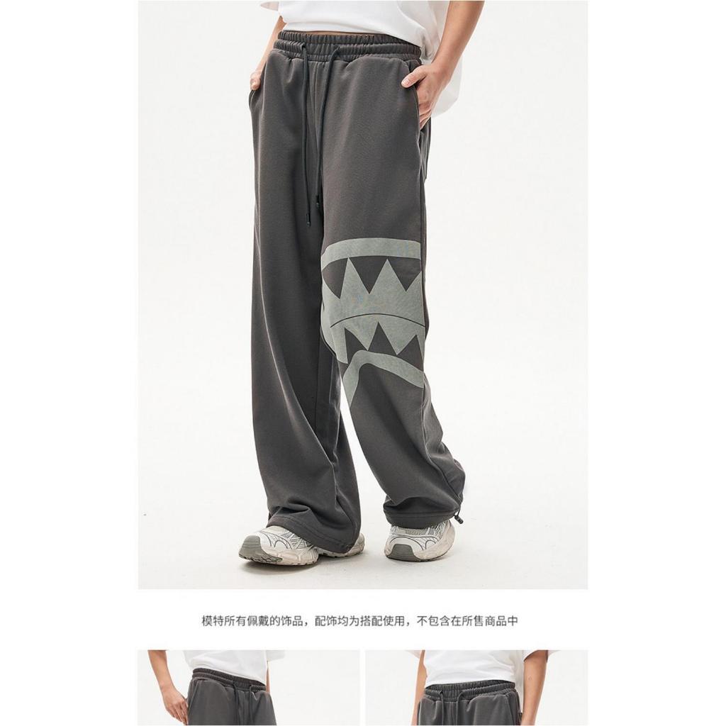 Y2k Fashion Shark Mouth Sweatpants กางเกงผู้ชาย