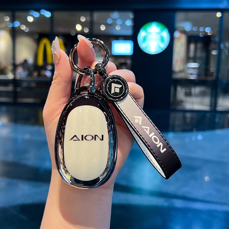 [คลังสินค้าพร้อม] ฝาครอบกุญแจรถสําหรับ Gac AION V ev gen2 SUV Gradient TPU สีดําและสีขาว