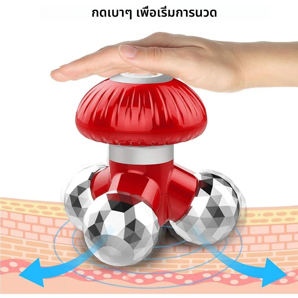 ใหม่ 4 in1 Handheld Vibrating Massager 3 นวดหัวนวดสําหรับนวดผ่อนคลายหรือกล้ามเนื้อ MINI Massager
