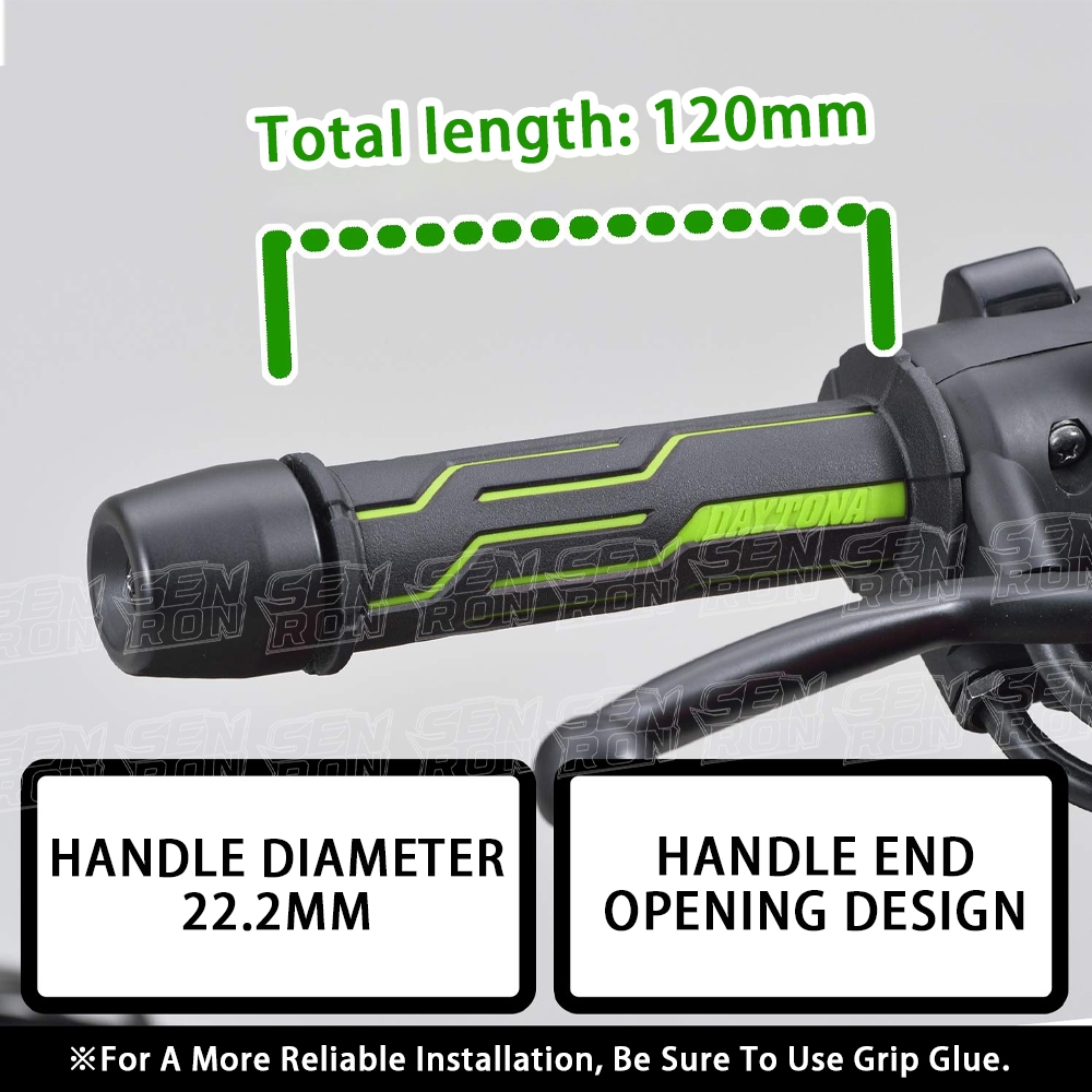 Daytona Grippy Grip สําหรับมอเตอร์ไซค์ เส้นผ่านศูนย์กลางด้ามจับ 22.2 สําหรับโครงสร้างขนาด 125 มม. 2 ชั้น การเจาะปลาย ราคา ถูกที่สุด ดีลบีเคเค แกลเลอรีภาพที่ 5