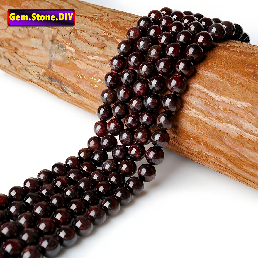 Garnet Natural Stone，Loose Bead โกเมนหินธรรมชาติ,หลวมลูกปัด ตัวเว้นวรรค สําหรับสร้อยข้อมือ/สร้อยคอ/แหวน/ต่างหู,ทําด้วยมือ ทําเอง เครื่องประดับอุปกรณ์เสริม,สร้อยข้อมือหินคริสตัลหิ
