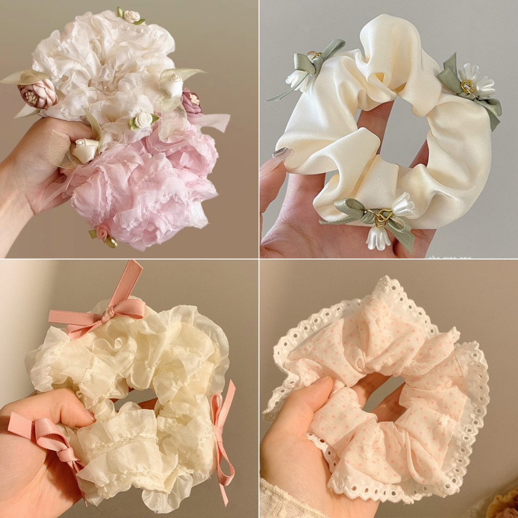 Super Fairy ดอกไม้ที่สวยงามลําไส้แหวนผม Influencer สไตล์ใหม่ High-End Ball เครื่องประดับผม