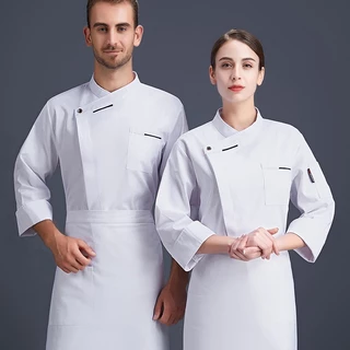 S-XL เสื้อกุ๊ก ชุดเชฟ ท็อปส์ Chef Uniform เสื้อทำงาน สะดวกสบาย ระบายอากาศได้ แขนยาว เหมาะสำหรับ โรงแรม ร้านอาหาร โรงเรียน มีทั้งชายและหญิง 【จัดส่งจากประเทศไทย】