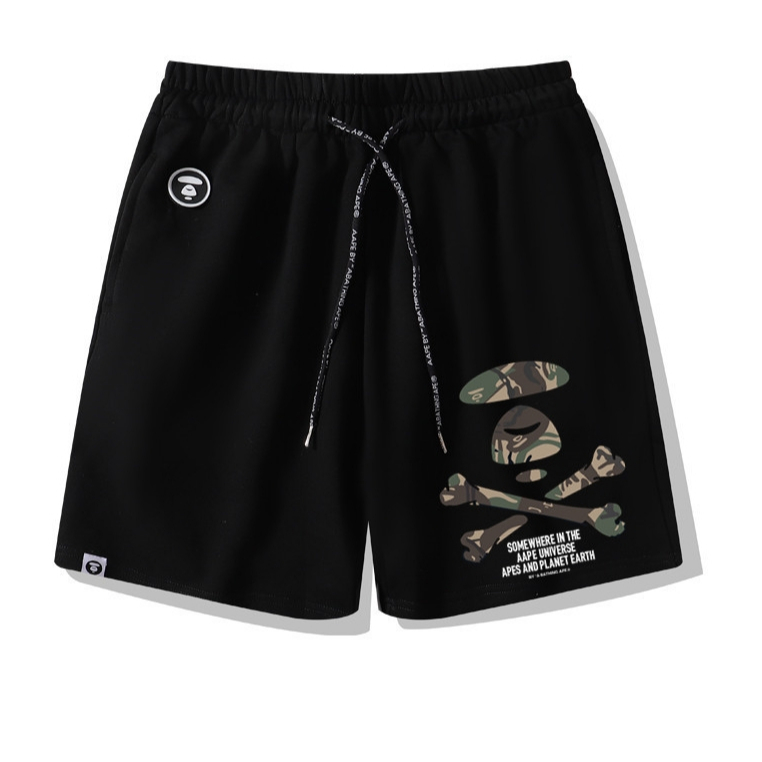 Aape กางเกงลําลอง unisex ผ้าฝ้ายแท้พิมพ์ลายแฟชั่น