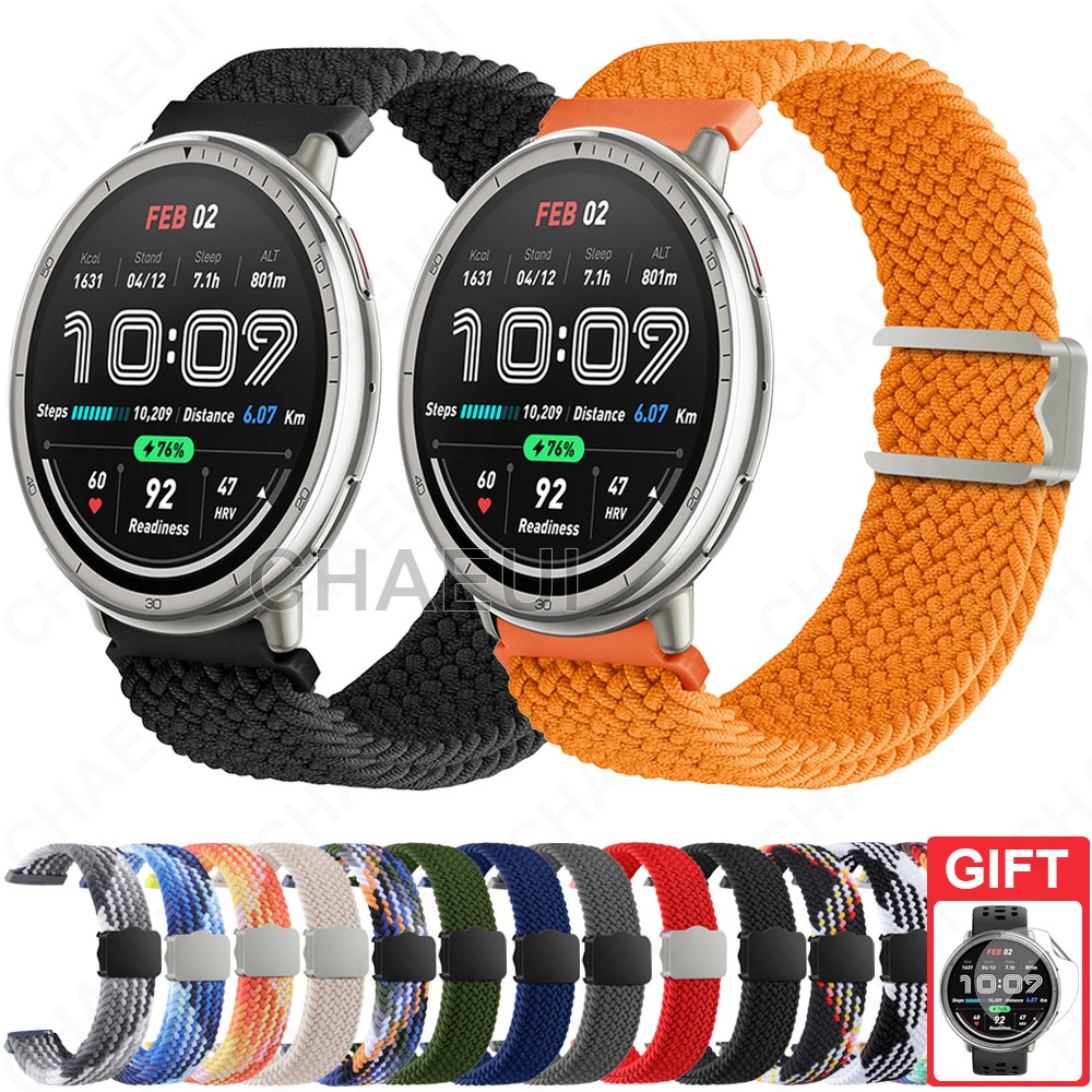 อุปกรณ์เสริมแถบทดแทนสายไนลอนทอสําหรับ Amazfit Active 2 / Active Max / Active 3 Premium
