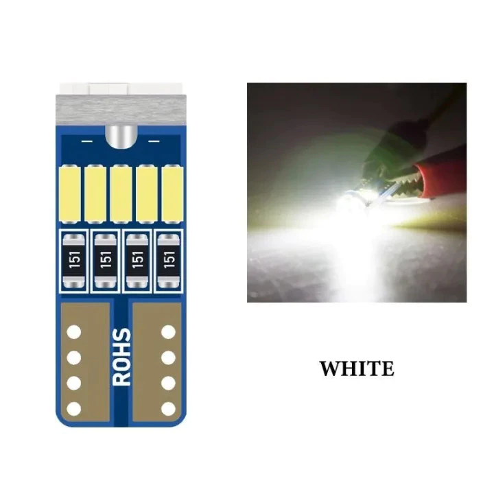 T10 หลอดไฟ LED 6 SMD 12V สีขาว 6500K W5W ไฟ LED 10 SMD Auto ภายใน Wedge ด้านข้างป้ายทะเบียนโคมไฟ 5W5