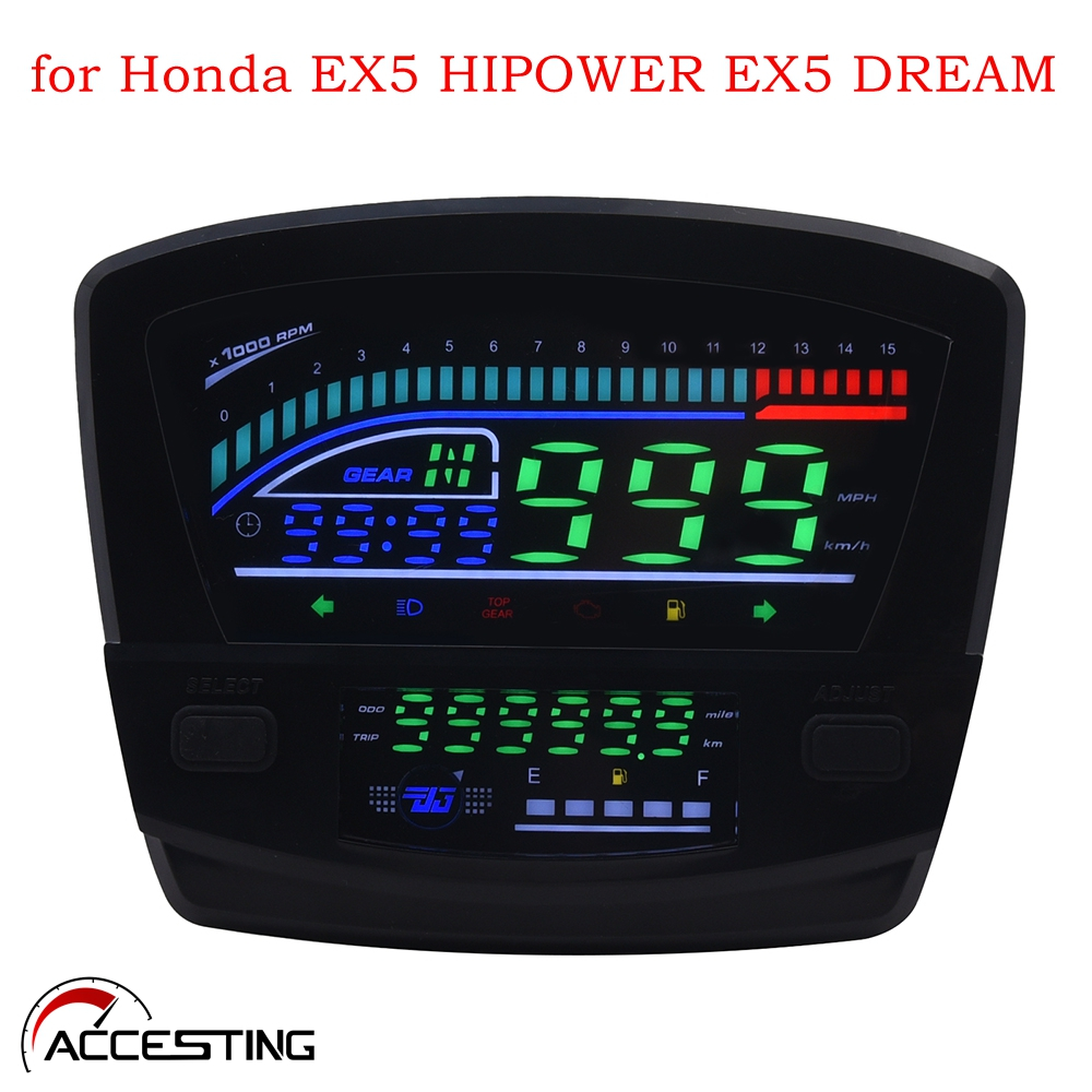 เครื่องวัดความเร็วดิจิตอลรถจักรยานยนต์ LCD เครื่องวัดระยะทางดิจิตอลสําหรับ Honda EX5 HIPOWER EX5 DREAM