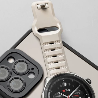 สายรัดซิลิโคนทนทานสายนาฬิกาข้อมืออุปกรณ์เสริมสร้อยข้อมือสําหรับ Amazfit Active 2 / Active Max / Active 3 Premium