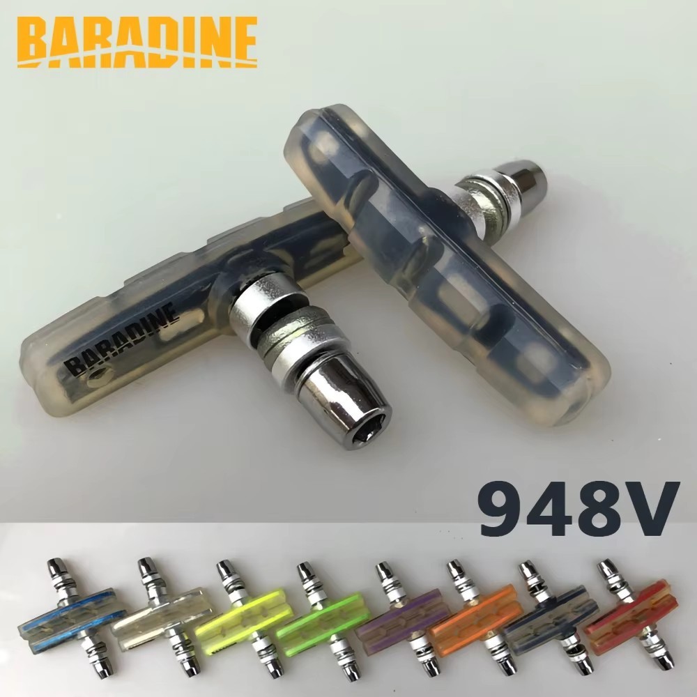 Baradine 948V MTB จักรยาน V-เบรครองเท้าโปร่งใส 60 มม.เบรคจักรยานบล็อกอุปกรณ์จักรยาน
