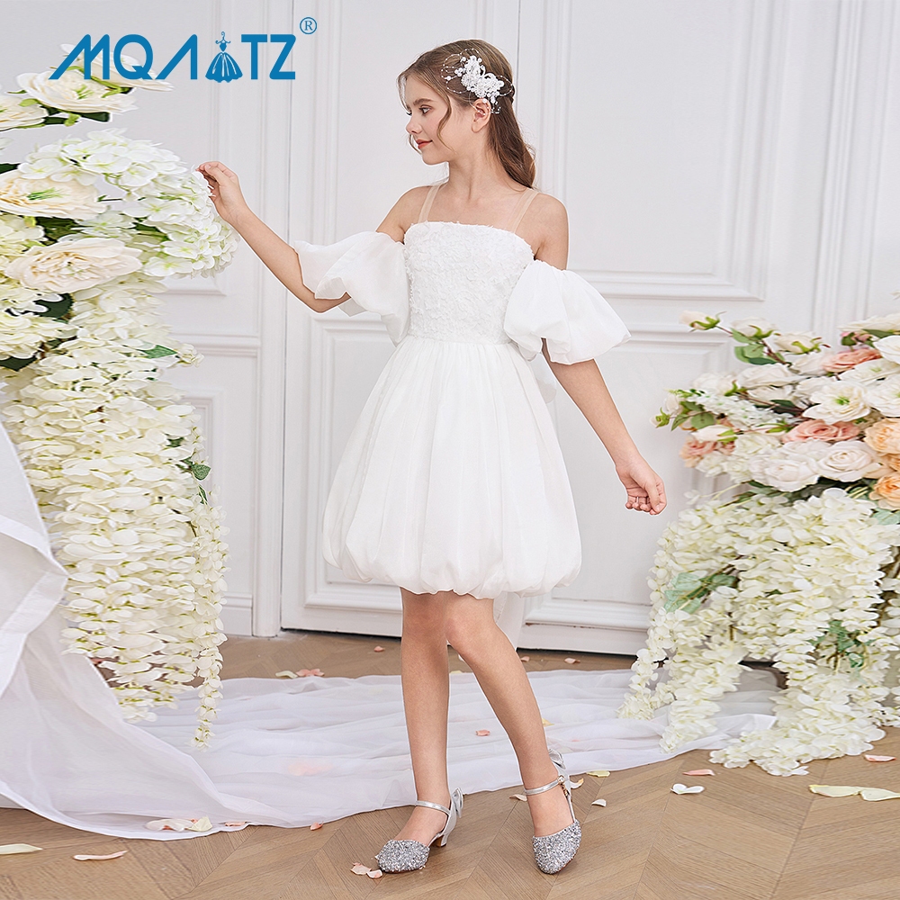 Mqatz ปิดไหล่พรรคสาวชุดสําหรับเด็กเสื้อผ้าพัฟแขนชุดเจ้าหญิงชุดวันเกิดที่สง่างาม8 12ปี อัล ALP-0093