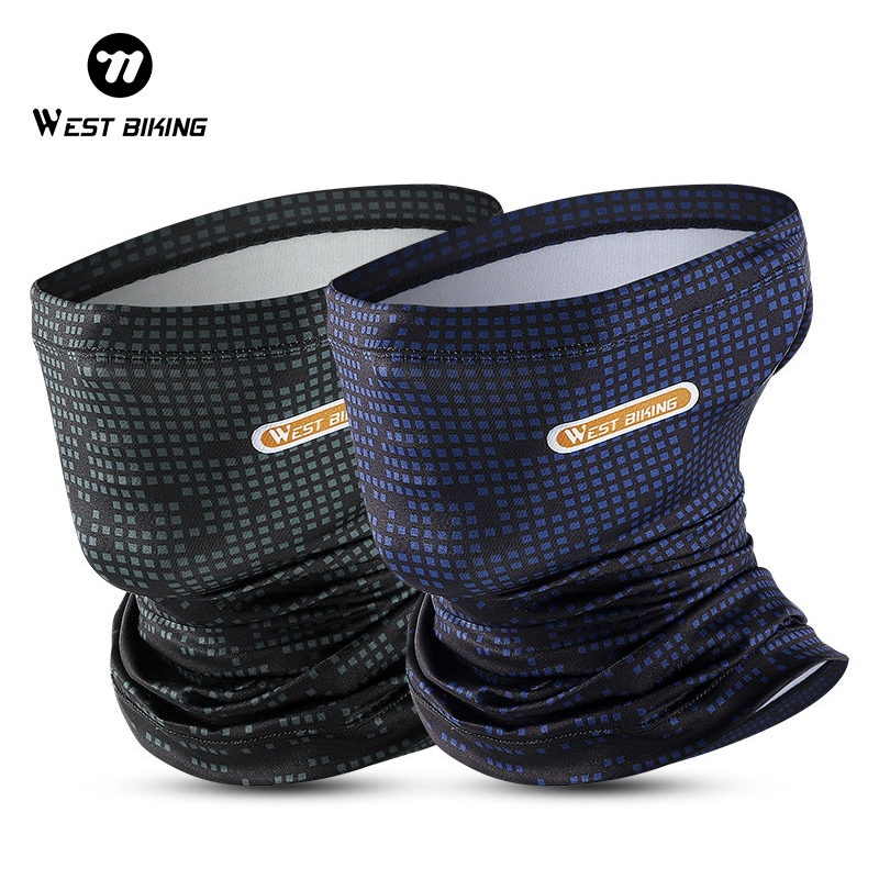 WEST BIKING Breathable จักรยานหน้ากากฤดูร้อนคอ Gaiter UV400 Sun Protection ผ้าไหมน้ําแข็ง Drawstring