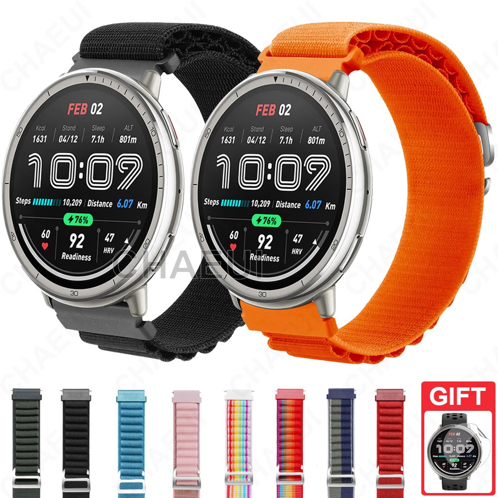 อุปกรณ์เสริมสร้อยข้อมือแบบห่วงสายรัดไนลอนสําหรับ Amazfit Active 2 / Active Max / Active 3 Premium