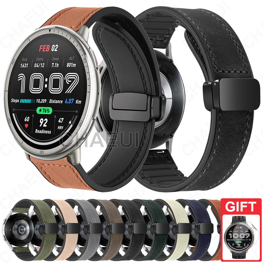 สายหนังสายนาฬิกาซิลิโคนสร้อยข้อมืออุปกรณ์เสริมสําหรับ Amazfit Active 2 / Active Max / Active 3 Premium