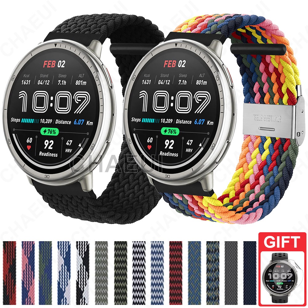อุปกรณ์เสริมสายรัดไนลอนถักสําหรับ Amazfit Active 2 / Active 2 Square