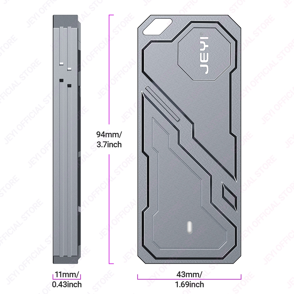 Jeyi M.2 SSD Enclosure RTL9210 NVMe กล่องมือถือ USB3.2 10G Type-c SSD กรณี AII AIuminum SheII สนับสนุน UASP Trim สําหรับ 2280 M-key PCle SSD