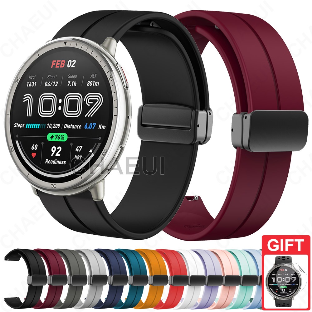 สายรัดซิลิโคนอุปกรณ์เสริมสร้อยข้อมือสายสปอร์ตสําหรับ Amazfit Active 2 / Active 2 Square