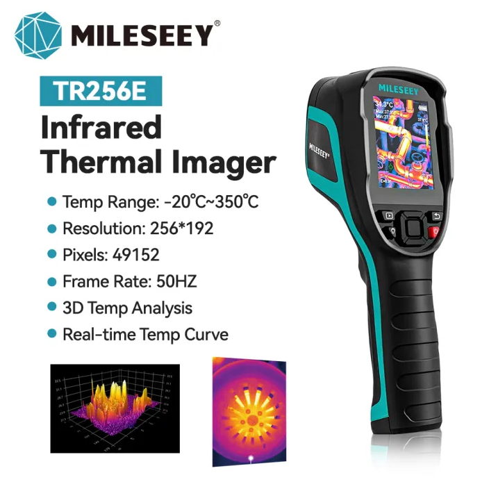 Mileseey TR256E /B อินฟราเรดความร้อน Imager ความร้อน Imager เครื่องตรวจจับการรั่วไหลอุตสาหกรรมวัดอุณหภูมิท่อน้ํา PVC อุณหภูมิ ราคา ถูกที่สุด ดีลบีเคเค