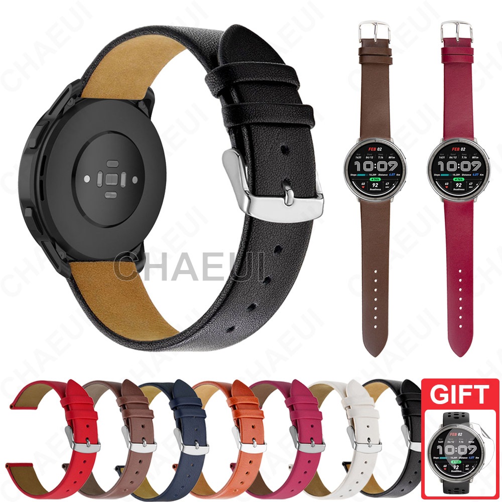 อุปกรณ์เสริมสร้อยข้อมือสายหนังสําหรับ Amazfit Active 2 / Active Max / Active 3 Premium