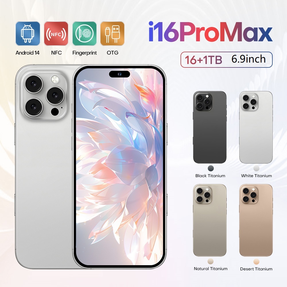 1:1A88A-A16 Pro Max ใหม่ 5G สมาร์ทโฟน 6.9 นิ้วหน่วยความจําเต็มหน้าจอ 16GB + 1TB แบตเตอรี่ 8000mAh รอ