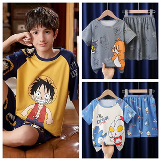 ชุดนอนเด็กผู้ชาย แขนสั้น ชุดนอนเด็ก ชุดบาจู tidur budak นอนเด็ก เสื้อผ้าผู้ชาย