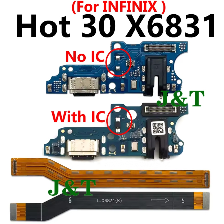 Fast IC ชาร์จสําหรับ Infinix Hot 30 X6831 USB Dock Charger พอร์ตปลั๊กเมนบอร์ดหลัก Flex Ribbon Cable