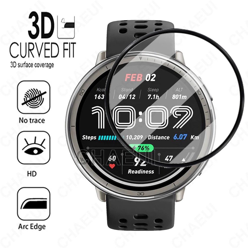 ฟิล์มกันรอยหน้าจอแบบเต็มหน้าจอสําหรับ Amazfit Active 2 / Active Max / Active 3 Premium