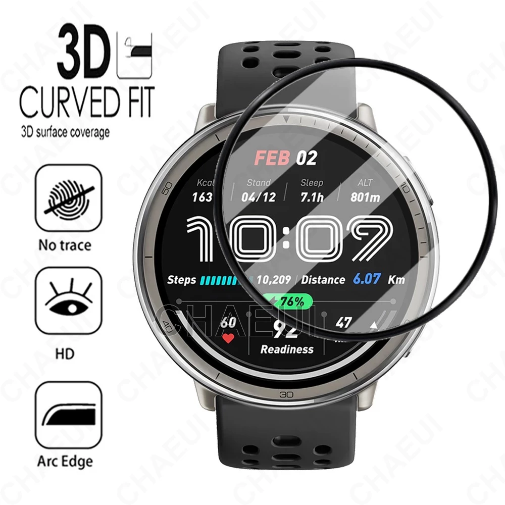 ฟิล์มกันรอยหน้าจอแบบเต็มหน้าจอสําหรับ Amazfit Active 2 / Active Max / Active 3 Premium