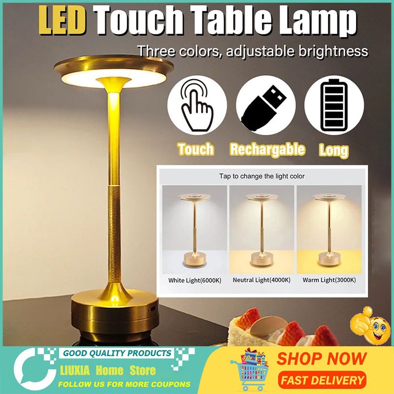 ไฟแต่งห้อง-โคมไฟตั้งโต๊ะ LED โคมอ่านหนังสือ แบบไร้สาย ด้วย USB เหมาะสำหรับ ห้องนั่งเล่น ห้องนอน บาร์