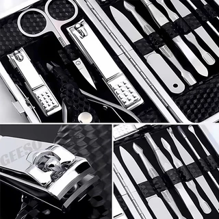 GEESO ชุดกรรไกรตัดเล็บ 19 ชิ้น ครบเซ็ต อุปกรณ์ดูแลเล็บ nail clipper 指甲剪19件套