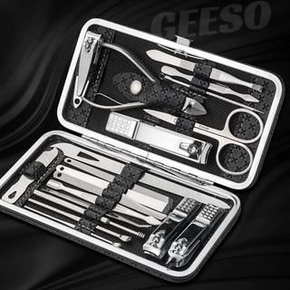 GEESO ชุดกรรไกรตัดเล็บ 19 ชิ้น ครบเซ็ต อุปกรณ์ดูแลเล็บ nail clipper 指甲剪19件套