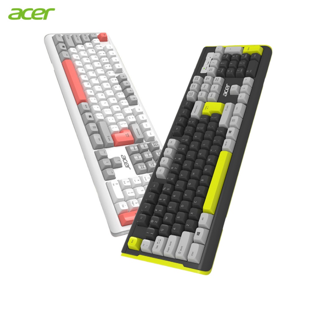 Acer OKB0A0 Plus คีย์บอร์ดแบบมีสาย Silent Full Layout Engineered เพื่อความสบายสําหรับทํางาน ศึกษา E-