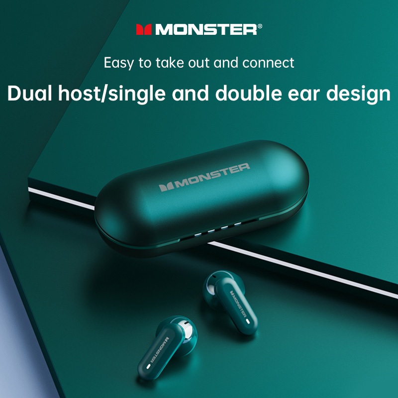 Monster XKT25 หูฟังบลูทูธ ลดเสียง สเตอริโอ หูฟังไร้สาย กันน้ำ IPX5 พร้อมไมโครโฟน สําหรับเล่นเกม