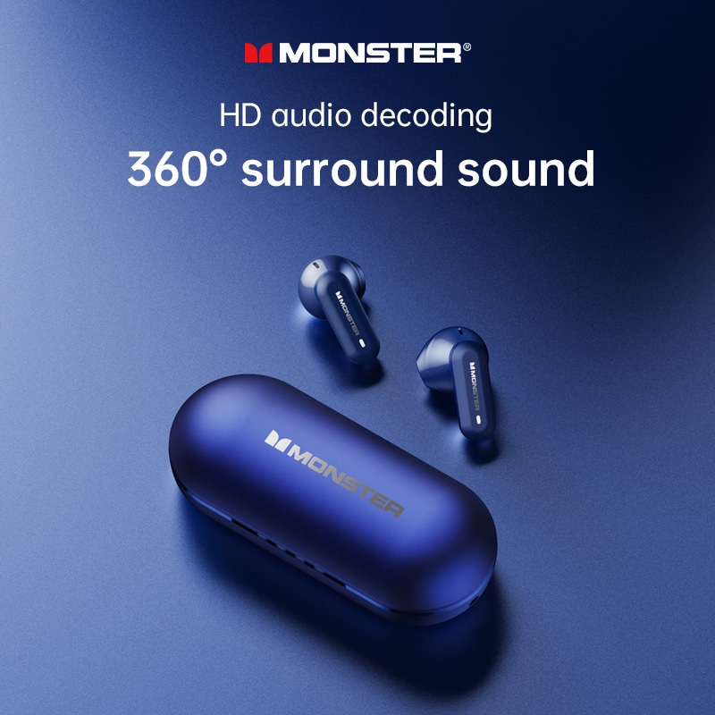Monster XKT25 หูฟังบลูทูธ ลดเสียง สเตอริโอ หูฟังไร้สาย กันน้ำ IPX5 พร้อมไมโครโฟน สําหรับเล่นเกม