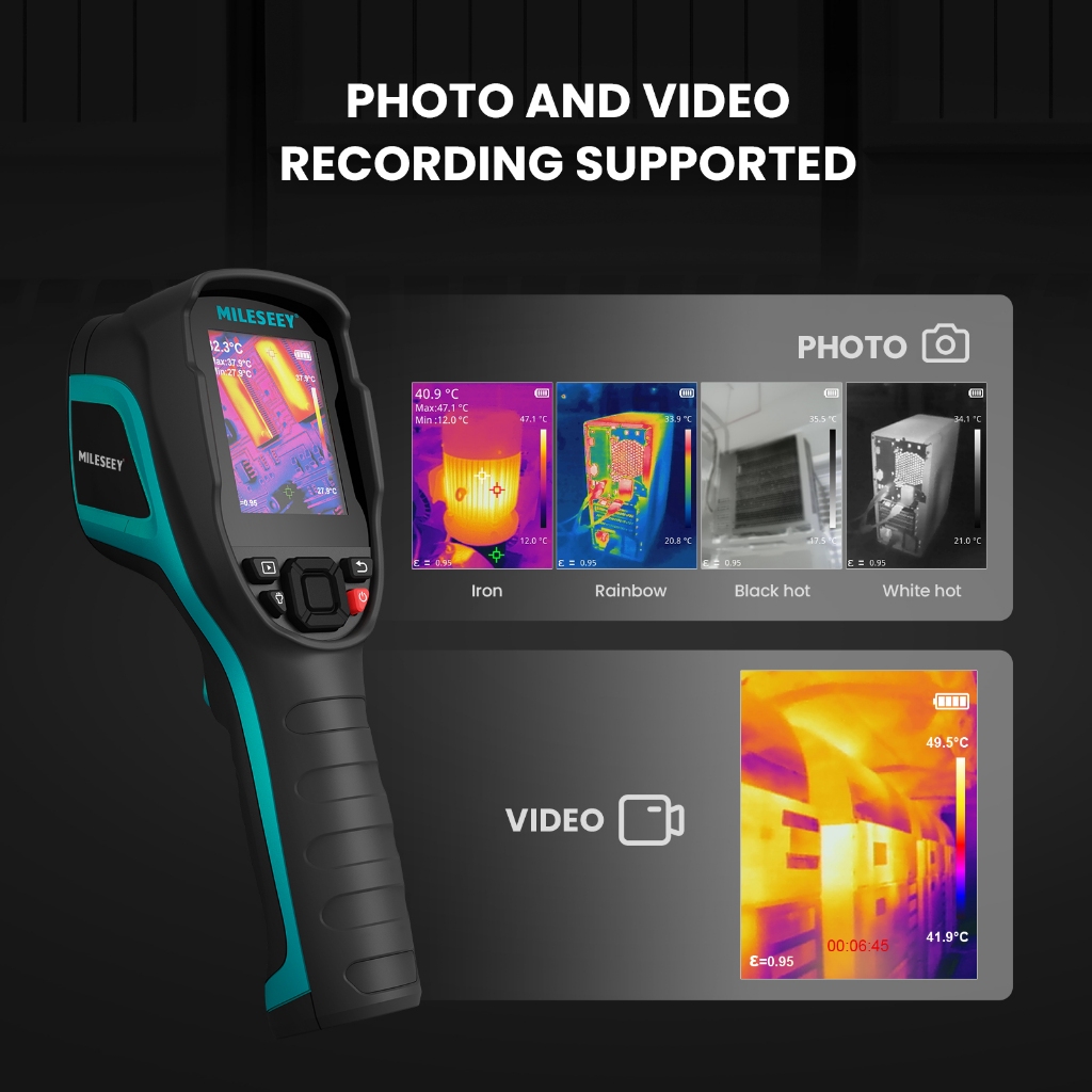 Mileseey TR256E /B อินฟราเรดความร้อน Imager ความร้อน Imager เครื่องตรวจจับการรั่วไหลอุตสาหกรรมวัดอุณหภูมิท่อน้ํา PVC อุณหภูมิ ราคา ถูกที่สุด ดีลบีเคเค แกลเลอรีภาพที่ 7
