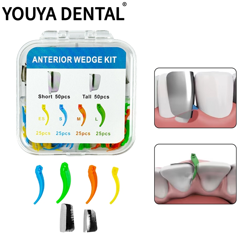 200 ชิ้น/กล่อง Dental Interdental Wedges Anterior Matrix System Wedge Matrix Bands Anterior Wedge ki