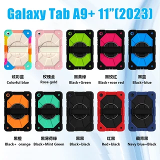 สําหรับ Samsung Galaxy Tab A9 A11 Plus A9+ A11+ 2023 2025 SM-X110 SM-X133 SM-X135 SM-X210 SM-X216 SM-X230 SM-X236 กรณีเด็กปลอดภัยซิลิคอน PC กันกระแทกสายคล้องไหล่