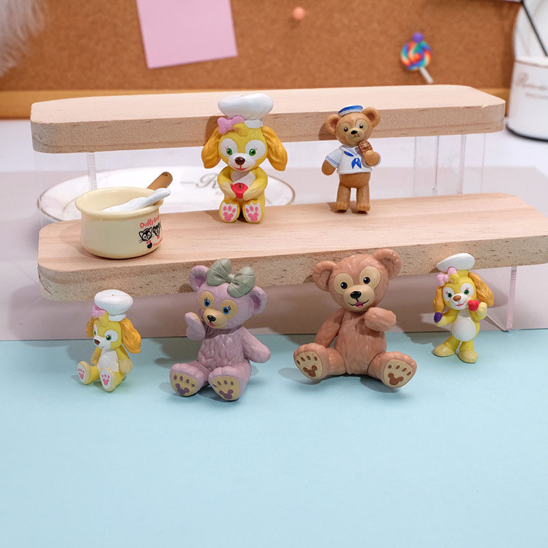 10 รูปแบบตัวอักษร Duffy Bear Shelliemay Stellalou Mini ตุ๊กตาบนขอบถ้วย Pvc Action Figure อุปกรณ์เสริม