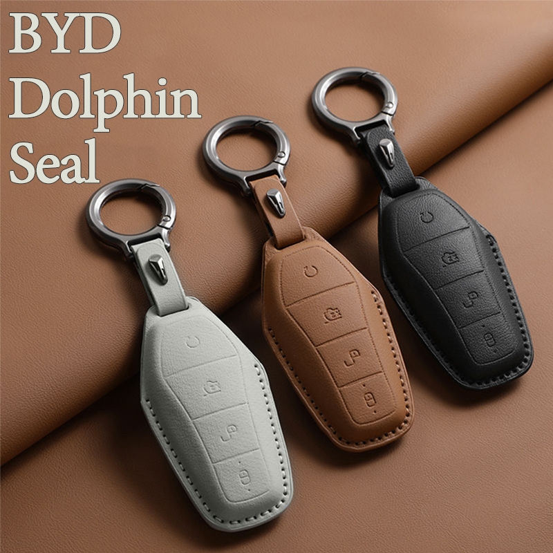 PU พวงกุญแจรถ เคสกุญแจ สำหรับรถ BYD Atto 3 / Dolphin / Seal/ Sealion บีวายดี ของแต่งรถยนต์ พวงกุญแจ