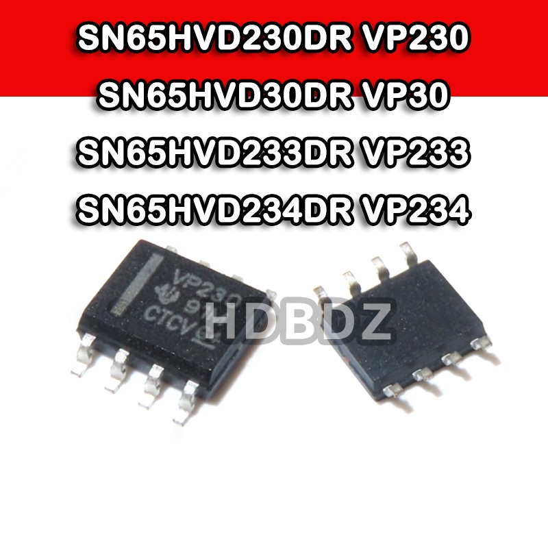 5~10pcs SN65HVD230DR VP230 SN65HVD30DR VP30 SN65HVD233DR VP233 SN65HVD234DR VP234 CAN ตัวรับส่งสัญญา