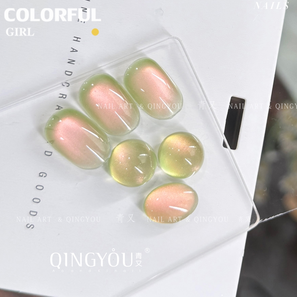 【พร้อมส่ง】ฝรั่งสีแมวตาเจลยาทาเล็บ (Guava color cat eye gel nail polish) .สีอิ่มตัว.สีง่าย.สามารถจัดส่งได้ทันที สี Guava สีทาเล็บเจลลูกแก้วใหม่ล่าสุดจาก