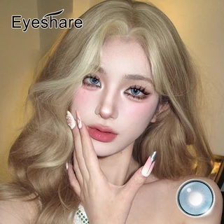 Eyeshare เลนส์สี PRAGUE สีสันโดดเด่นแต่ไม่รุนแรง สีฟ้า ปริมาณน้ำ40% BC8.5 รายปี ค่าสายตา0.00 2ชิ้น